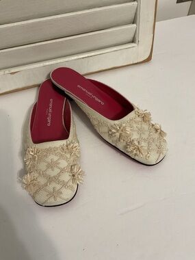 Emanuel Ungaro Mules Raffia Size 6.5